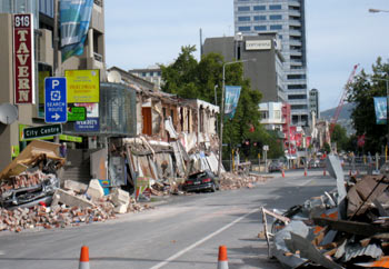 ニュージーランド地震　コロンボストリート